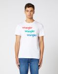 Pánské tričko Wrangler SS REPEAT TEE WHITE | L, XL, XXL