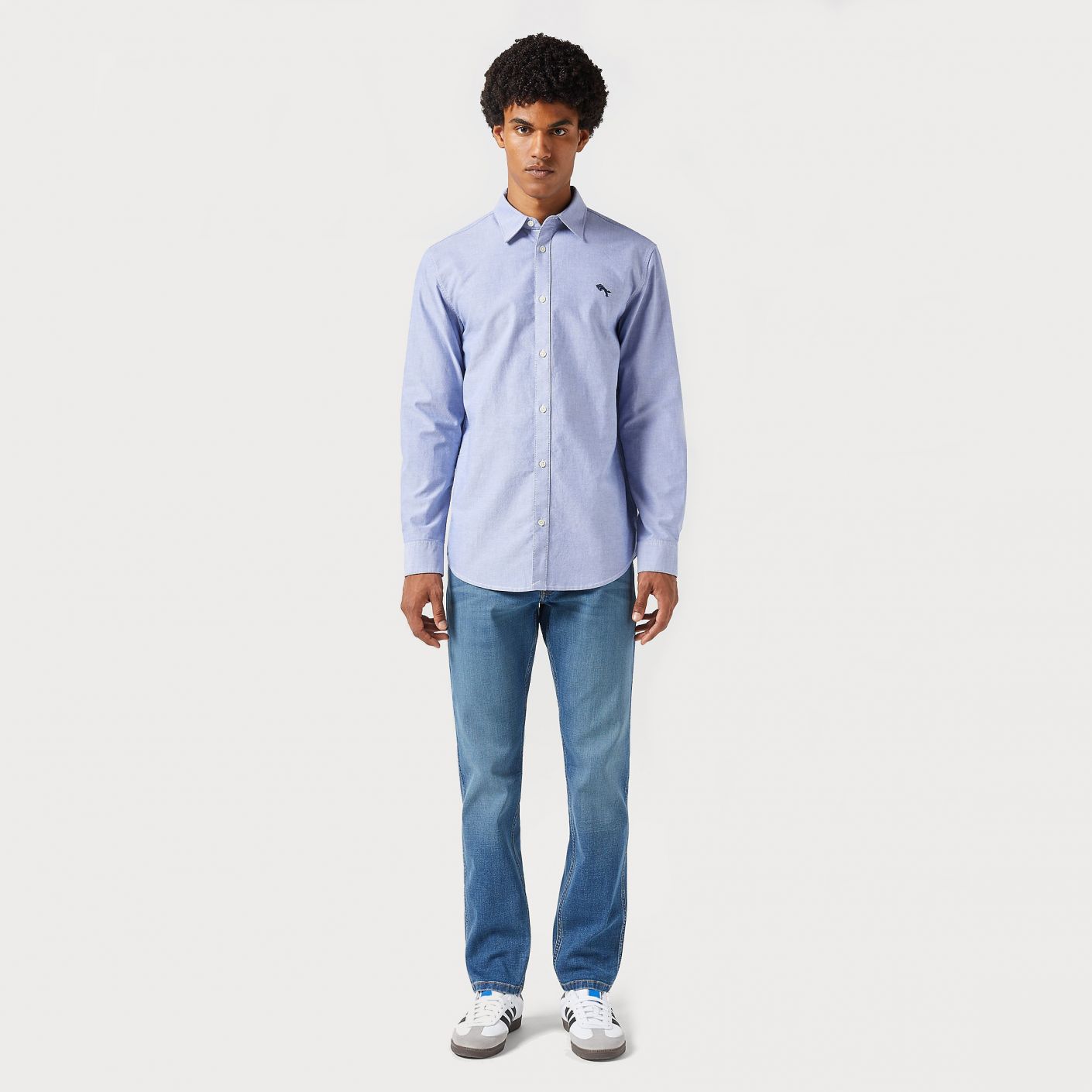 Pánská košile Wrangler LS SHIRT OXFORD BLUE 112350481 M-00