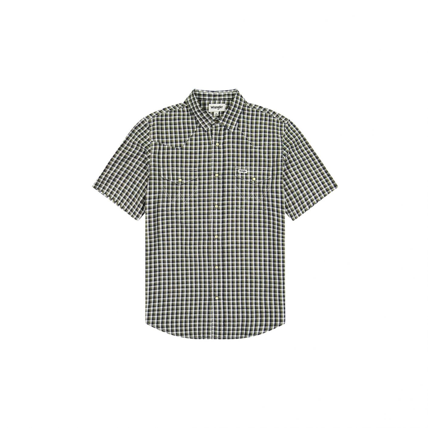 Pánská košile Wrangler SS WESTERN SHIRT GREEN 112350581 XL-00
